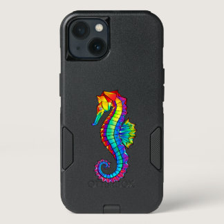 Rainbow Polygonal Seahorse iPhone 13 Case