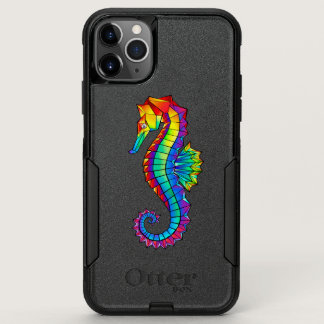 Rainbow Polygonal Seahorse OtterBox Commuter iPhone 11 Pro Max Case
