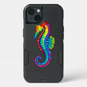 Rainbow Polygonal Seahorse iPhone 13 Case