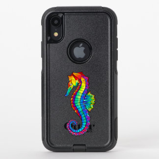 Rainbow Polygonal Seahorse OtterBox Commuter iPhone XR Case