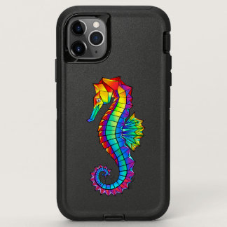 Rainbow Polygonal Seahorse OtterBox Defender iPhone 11 Pro Max Case
