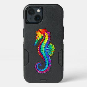Rainbow Polygonal Seahorse iPhone 13 Case