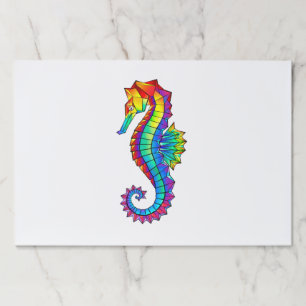 Rainbow Polygonal Seahorse Paper Pad
