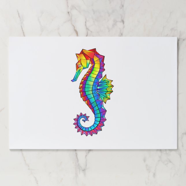 Rainbow Polygonal Seahorse Paper Pad (Front)