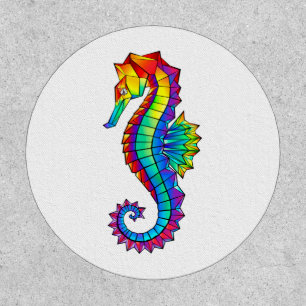 Rainbow Polygonal Seahorse Patch