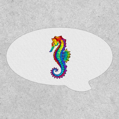 Rainbow Polygonal Seahorse Patch