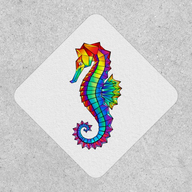 Rainbow Polygonal Seahorse Patch (Front)