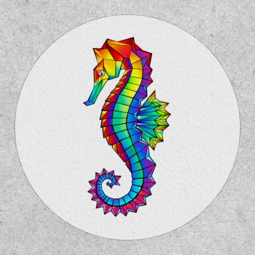 Rainbow Polygonal Seahorse Patch