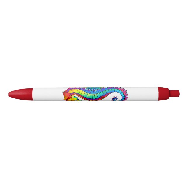 Rainbow Polygonal Seahorse Pen (Front)