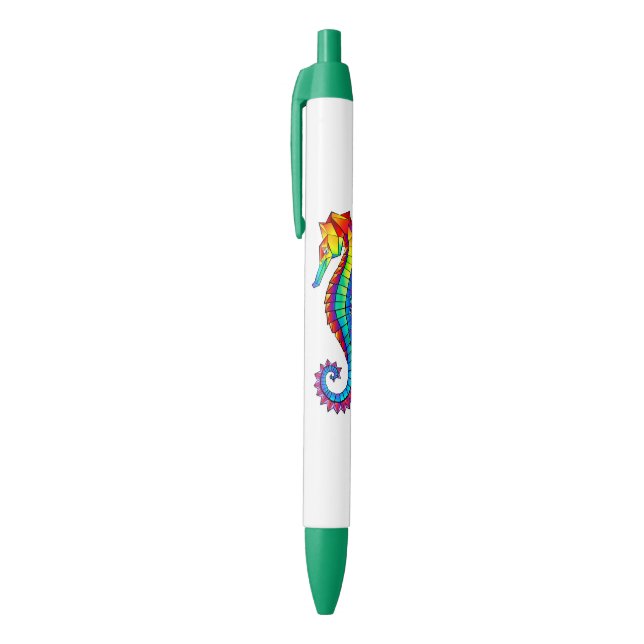 Rainbow Polygonal Seahorse Pen (Top (Vertical))