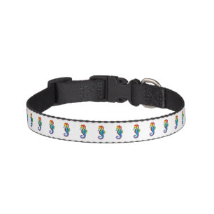 Rainbow Polygonal Seahorse Pet Collar