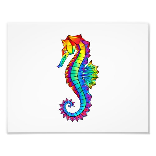 Rainbow Polygonal Seahorse Photo Print