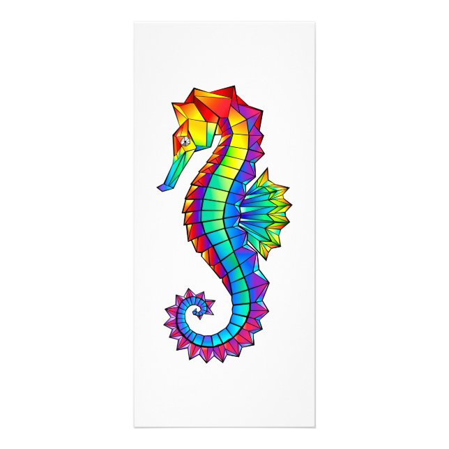 Rainbow Polygonal Seahorse Rack Card (Front)