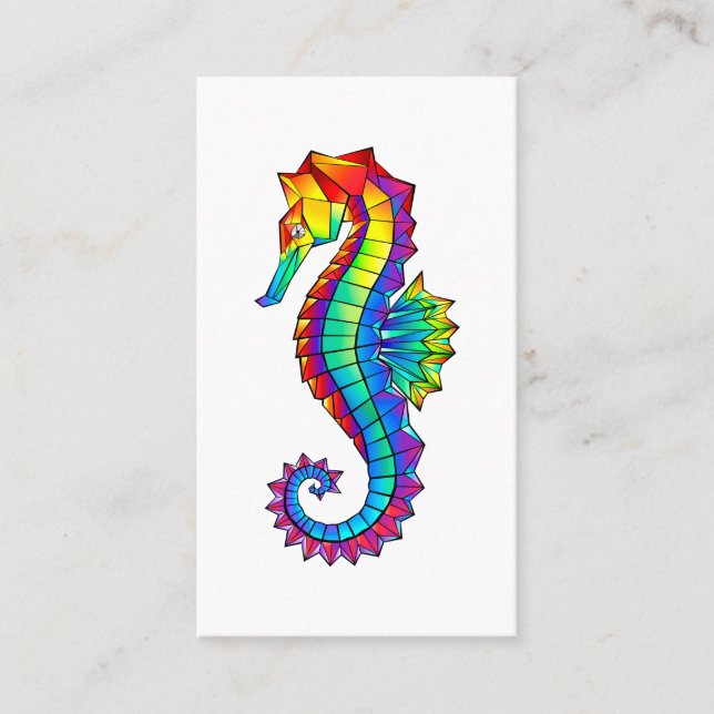 Rainbow Polygonal Seahorse Referral Card (Front)