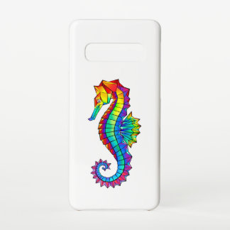 Rainbow Polygonal Seahorse Samsung Galaxy S10 Case