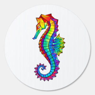 Rainbow Polygonal Seahorse Sign