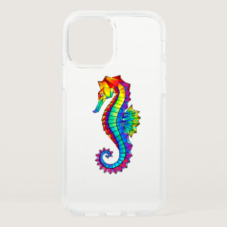 Rainbow Polygonal Seahorse Speck iPhone 12 Case