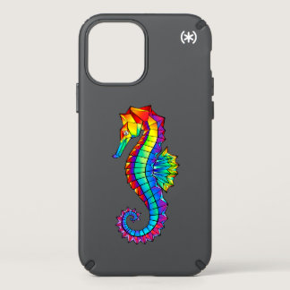 Rainbow Polygonal Seahorse Speck iPhone 12 Case