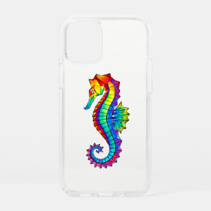 Rainbow Polygonal Seahorse Speck iPhone 12 Mini Case