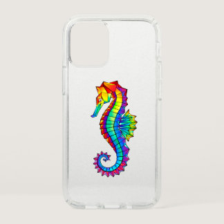 Rainbow Polygonal Seahorse Speck iPhone 12 Mini Case