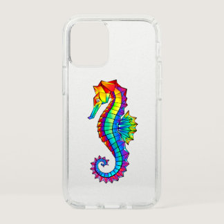 Rainbow Polygonal Seahorse Speck iPhone 12 Mini Case