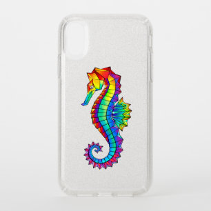 Rainbow Polygonal Seahorse Speck iPhone XR Case