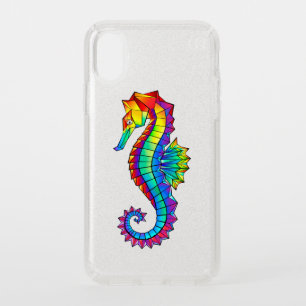 Rainbow Polygonal Seahorse Speck iPhone XS Case