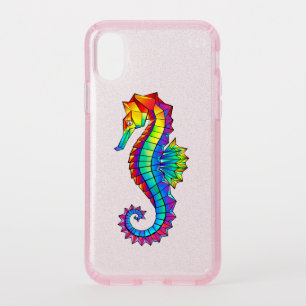Rainbow Polygonal Seahorse Speck iPhone XS Case