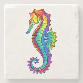 Rainbow Polygonal Seahorse Stone Coaster