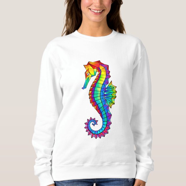 Rainbow Polygonal Seahorse Sweatshirt (Front)