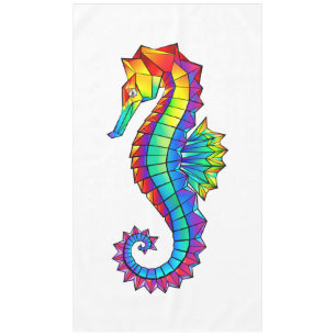 Rainbow Polygonal Seahorse Tablecloth
