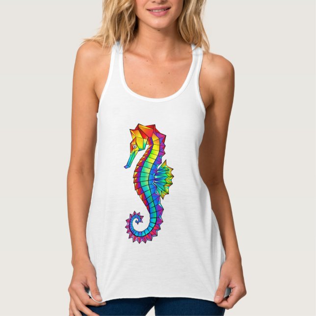 Rainbow Polygonal Seahorse Tank Top (Front)