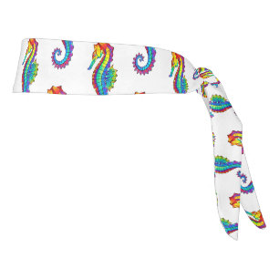 Rainbow Polygonal Seahorse Tie Headband