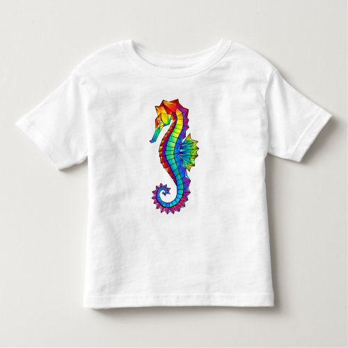 Rainbow Polygonal Seahorse Toddler T_shirt
