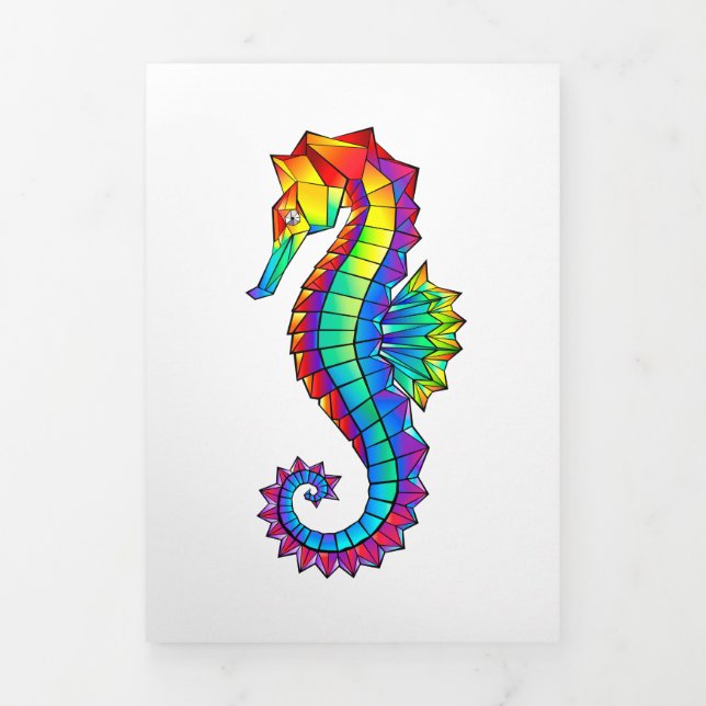 Rainbow Polygonal Seahorse Tri-Fold Program (Cover)