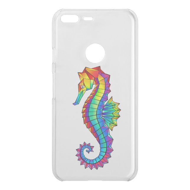 Rainbow Polygonal Seahorse Uncommon Google Pixel XL Case (Back)