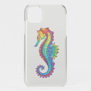 Rainbow Polygonal Seahorse iPhone 11 Case
