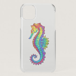 Rainbow Polygonal Seahorse iPhone 11 Case