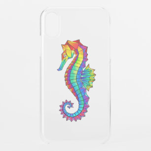 Rainbow Polygonal Seahorse iPhone XR Case