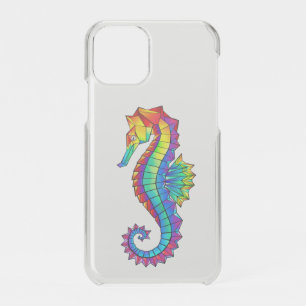 Rainbow Polygonal Seahorse iPhone 11 Pro Case