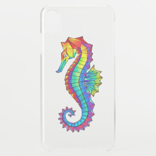 Rainbow Polygonal Seahorse iPhone XS Max Case