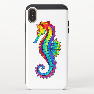 Rainbow Polygonal Seahorse iPhone XS Max Slider Case