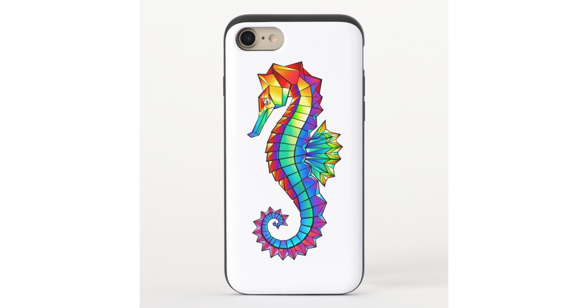 Colorful Seahorse Star Graphic Pattern Print Protective Phone Case