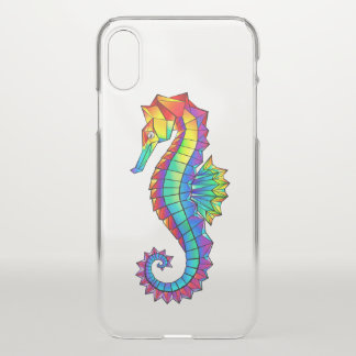 Rainbow Polygonal Seahorse iPhone XS Case