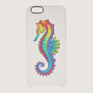 Rainbow Polygonal Seahorse Clear iPhone 6/6S Case