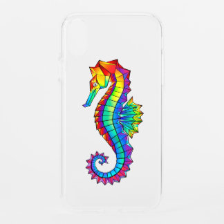 Rainbow Polygonal Seahorse iPhone XR Case