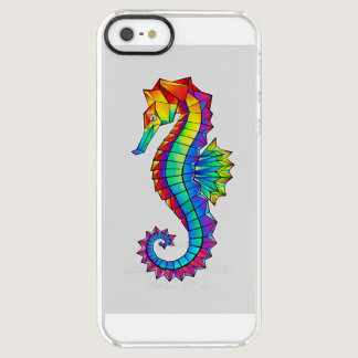 Rainbow Polygonal Seahorse Clear iPhone SE/5/5s Case