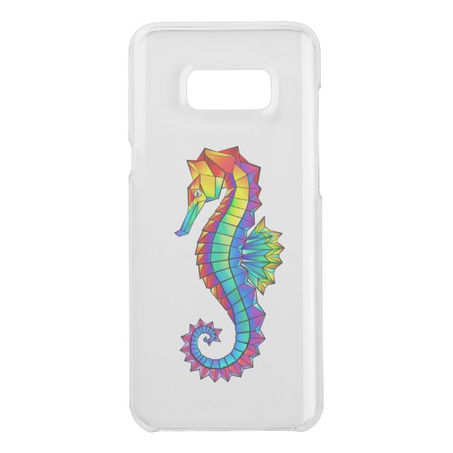 Rainbow Polygonal Seahorse Uncommon Samsung Galaxy Case (Back)