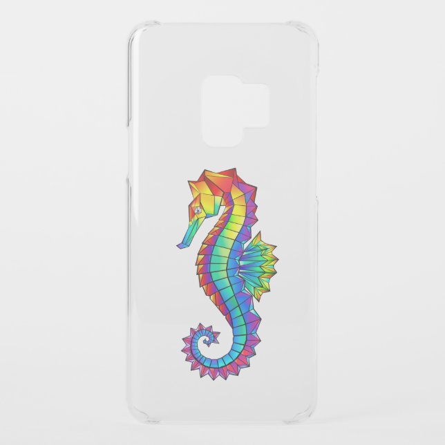 Rainbow Polygonal Seahorse Uncommon Samsung Galaxy Case (Back)