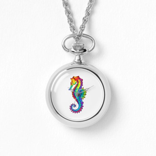 Rainbow Polygonal Seahorse Watch